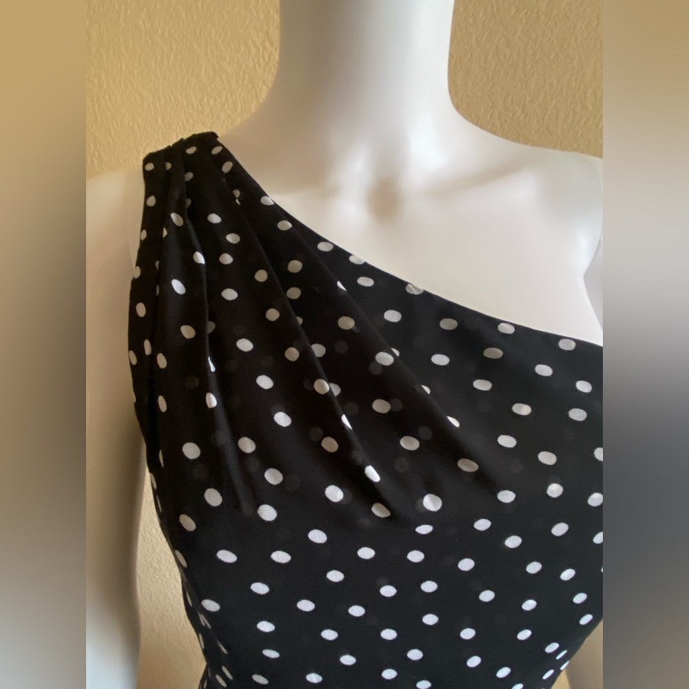 White House Black Market Polka Dot Dress Black Size 6 - Picture 3 of 5